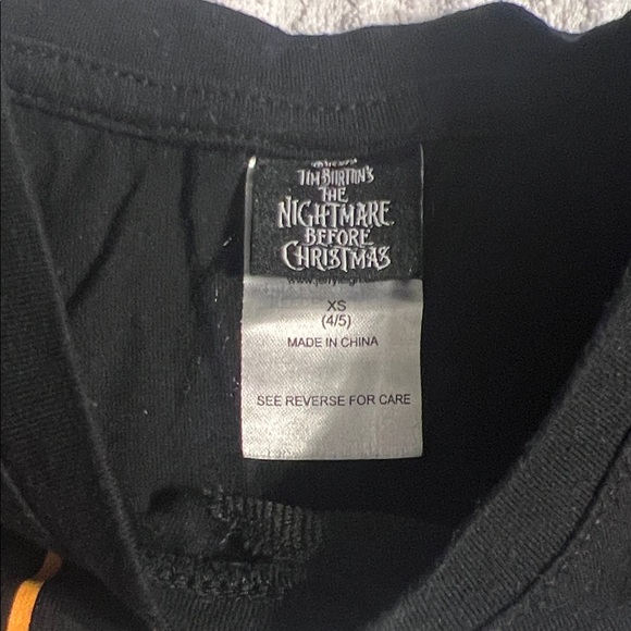 Kids Jack Skellington Sequin Long Sleeve Shirt - Size XS 4/5 - Picture 5 of 5